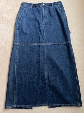 Madewell Classic Dark Wash Denim Maxi Skirt
